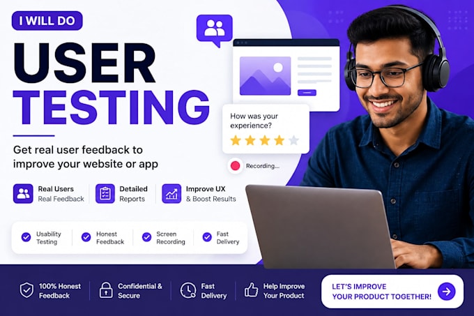 do user testing, app and website review