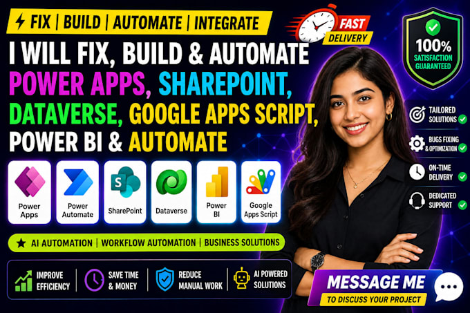 fix build ai powerapps sharepoint dataverse google app scripts power bi automate