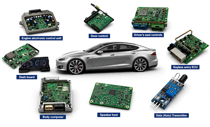 design ecu, can bus, j1939, bms and ev automotive pcb schematics