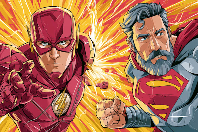 draw comic character or comic book illustration