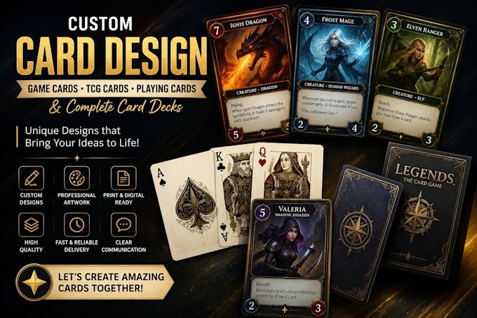 design custom game cards and card decks