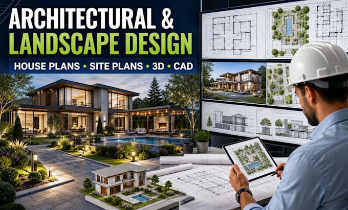 do cad, bim, 3d, architectural and landscape design for residential projects