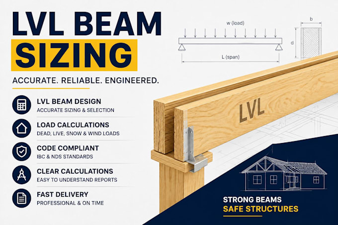 do lvl beam sizing, structural beam design , load calculations