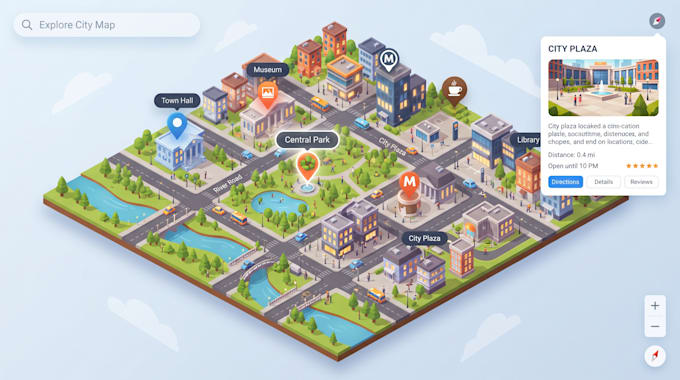 create an interactive map for your website, hotel, resort, campus, business map