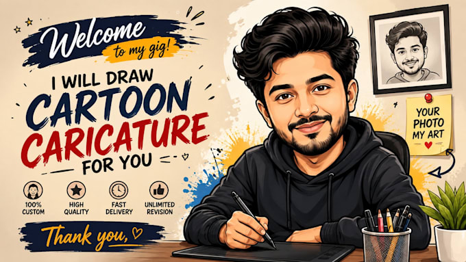 draw carton caricature for you