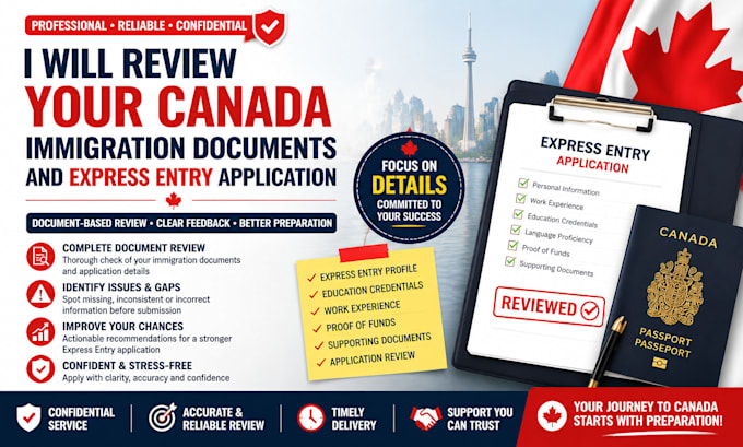 review your canada immigration documents and express entry application