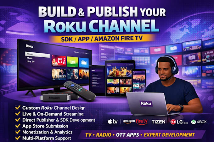 create roku live streaming, radio and amazon fire TV channel