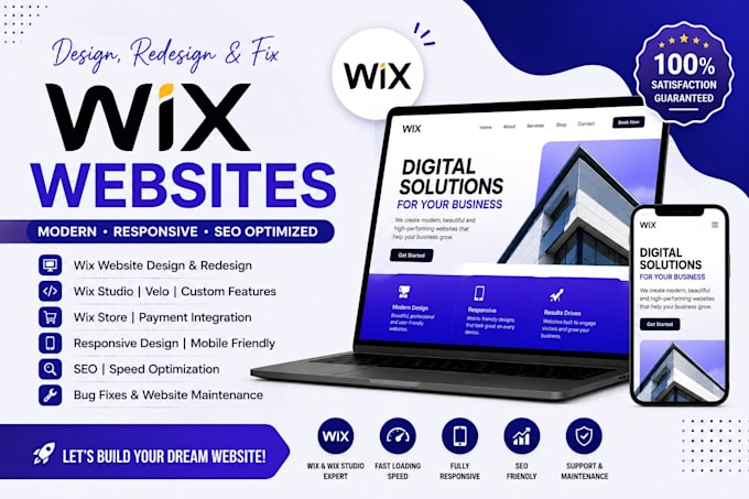 redesign, fix wix website, wix studio