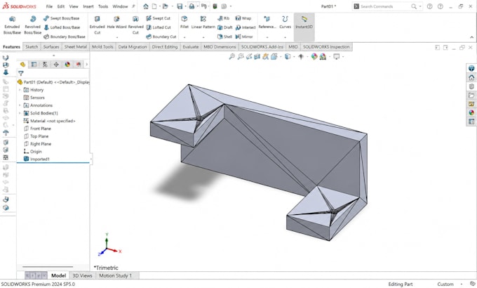 convert stl to step, 3d cad, 3d printing, reverse engineering using solidworks