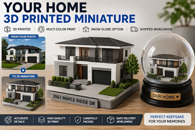 create fix and 3d print architectural house models