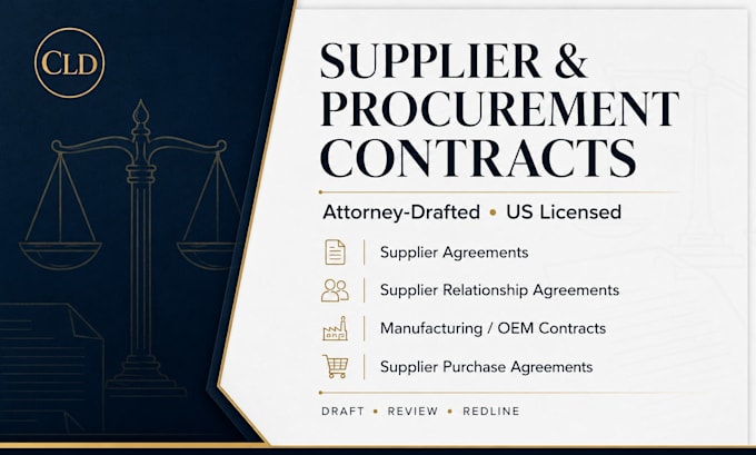 draft detailed supplier purchase agreements for your business