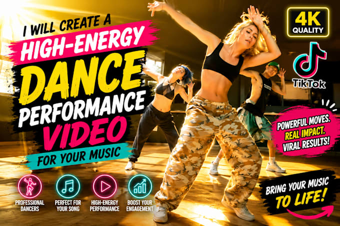 create a high energy dance performance video for your music