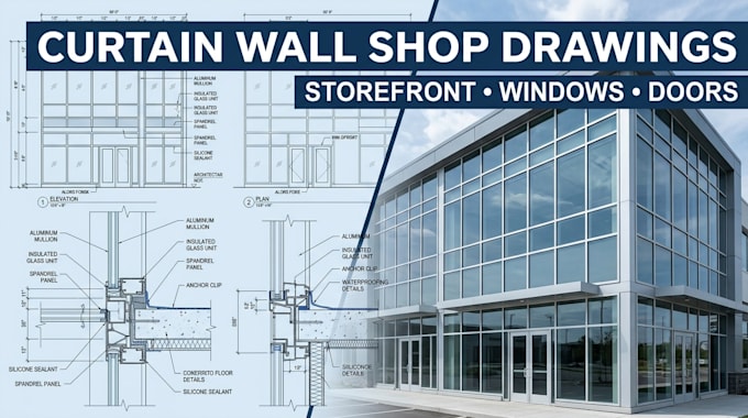 draft curtain wall, storefront, window and door shop drawings