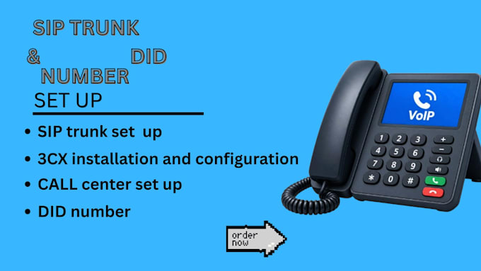 set up sip trunk, did numbers, IVR, and call center for inbound outbound