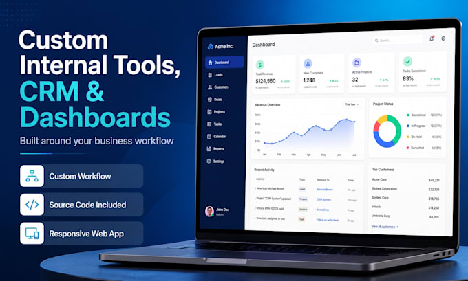 build a custom internal tool CRM or dashboard for your business