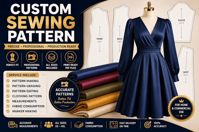 create custom sewing patterns and apparel patterns for your clothing brand
