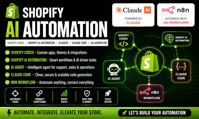 build shopify codex, shopify ai automation, ai agent, claude code, n8n workflow