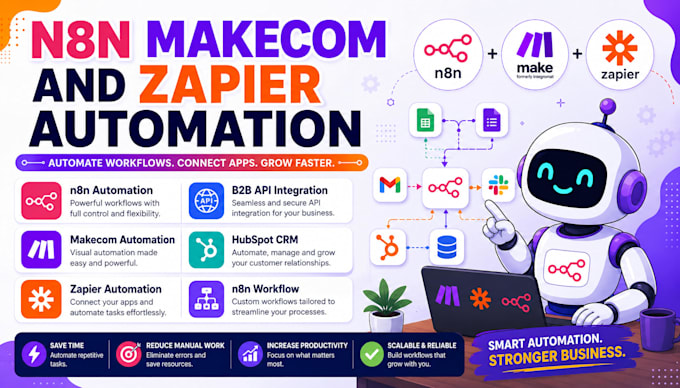 set up an ai agent data n8n  workflow API  b2b zapier and makecom automation