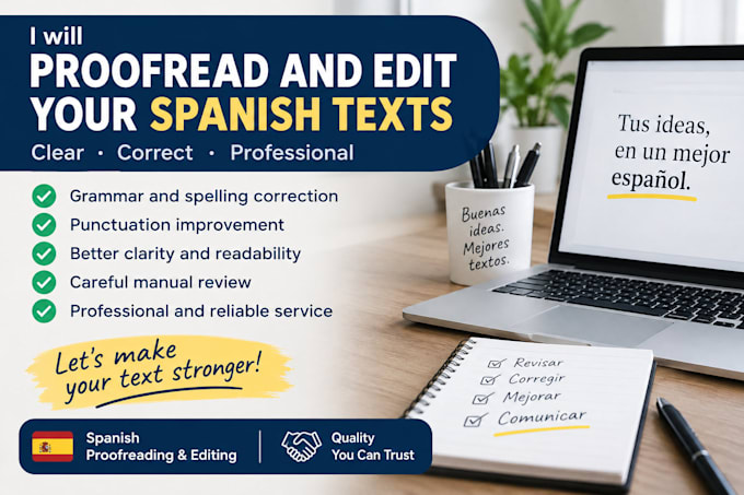 proofread and edit spanish texts professionally