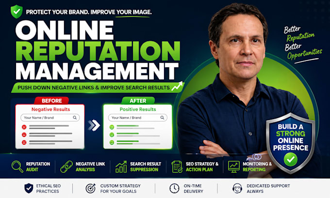 be your online reputation management and push down bad links, SEO manager