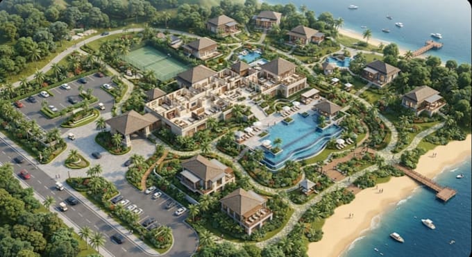 design a 3d interactive  isometric map, resort map, property, city map, campus