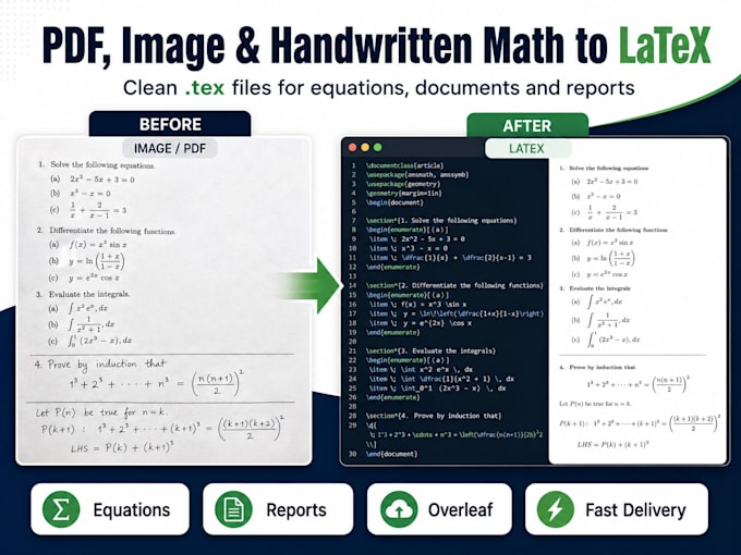 convert images, PDF, math equations and documents to latex