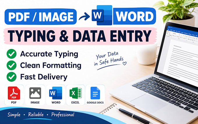 do accurate typing and data entry