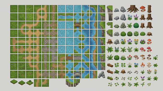2d game tileset tilemap terrain environment rpg game assets pixel art