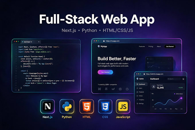 build a modern full stack web app with HTML, CSS, js, python
