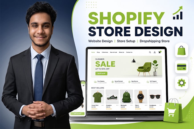 do shopify store setup and shopify dropshipping store design