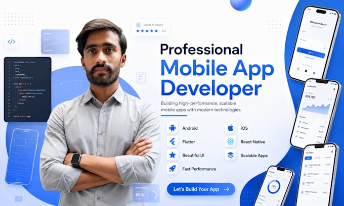 develop a flutter mobile app for android and ios
