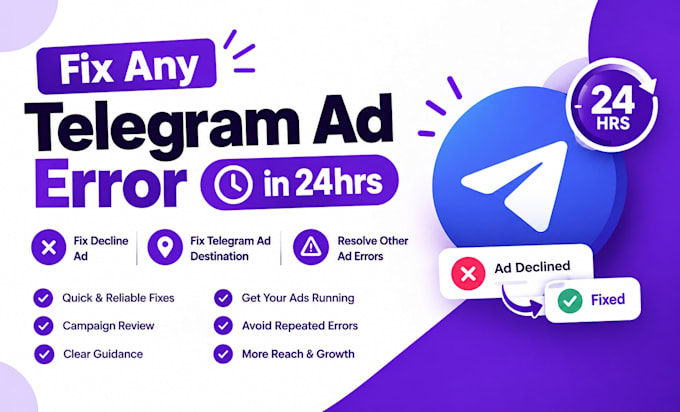 setup and manage telegram ads, fix long pending ads fix prohibited content error