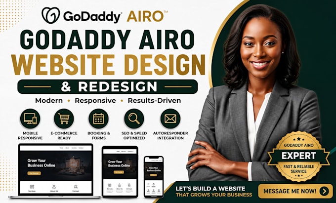 design or redesign your godaddy airo ai website
