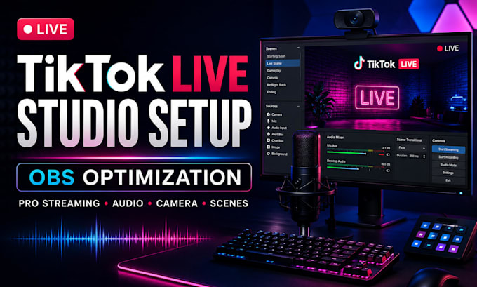setup tiktok live studio, configure obs studio for tiktok live streaming