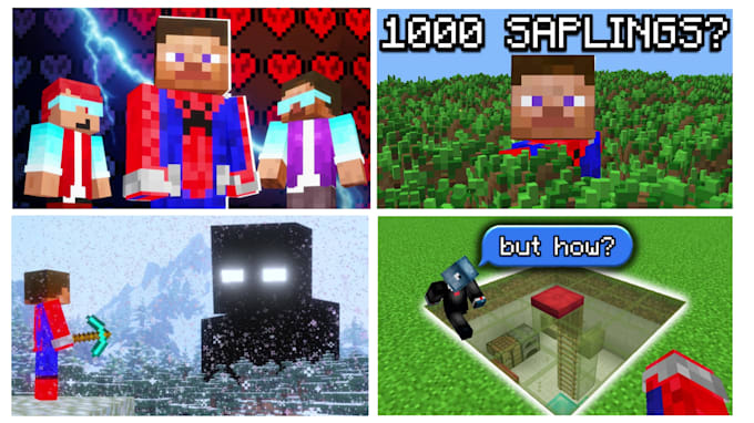make minecraft youtube thumbnails no ai