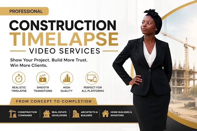 create cinematic construction timelapse videos