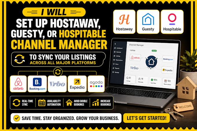 set up hostaway guesty, or hospitable channel manager to sync your listing