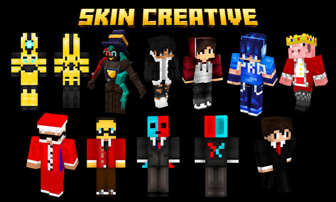 create custom minecraft skin, HD 3d skin, pvp roleplay, anime skin and character