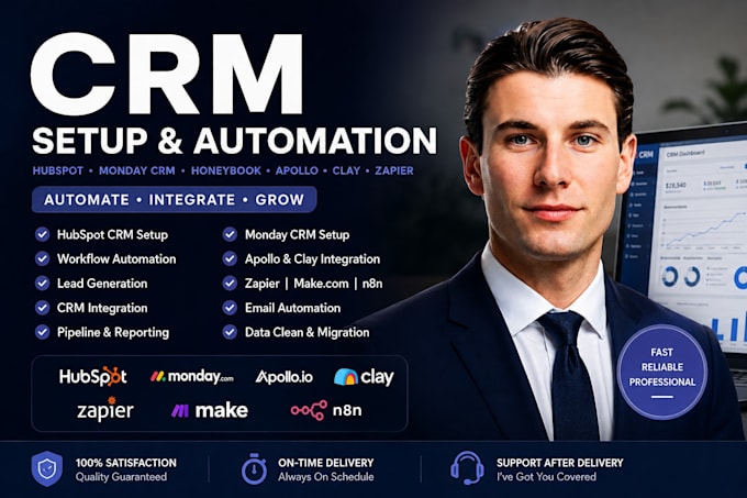 setup automate hubspot crm workflow automation zapier apollo clay