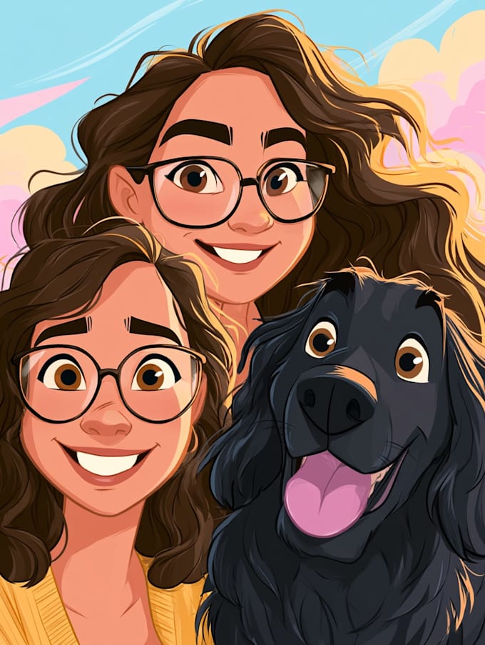 create a disney cartoon illustration