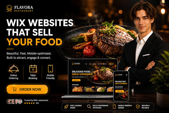 design or fix wix restaurant website with ordering, menu, gallery, table booking