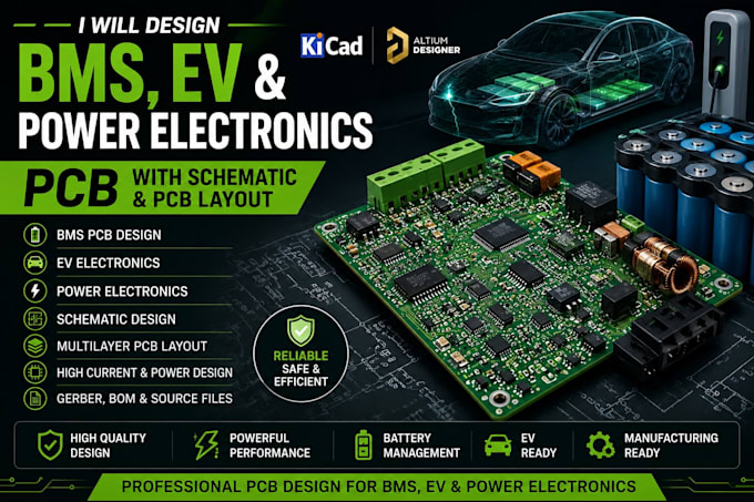 design your bms ev and power exectrions pcb with a schematic
