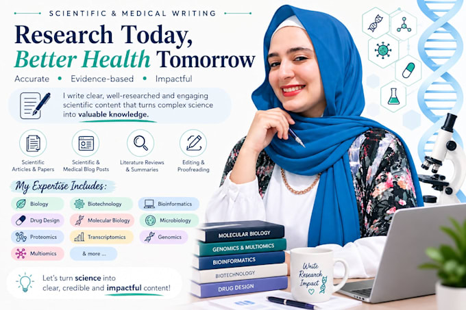 write scientific papers, scientific and medical blogs