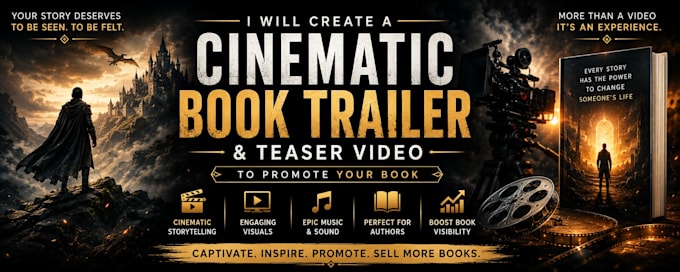 create a cinematic book trailer and teaser video