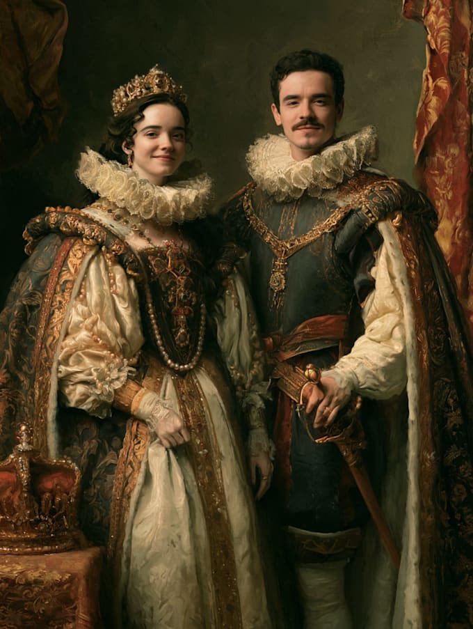 make a royal king or queen portrait for a gift