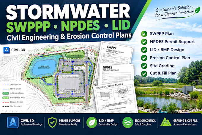 design stormwater lid swppp npdes and erosion control plans