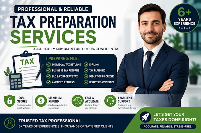 prepare US tax returns 1040 1099 and schedule c