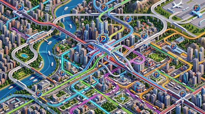 create transportation map, transit map, route map and bus network map