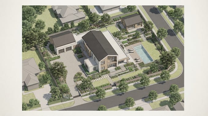 design 2d 3d architectural master plan, site plan, property layout and landscape