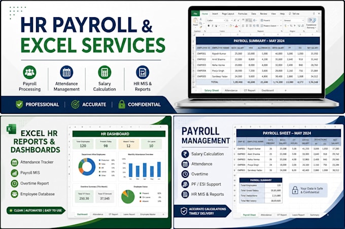 do payroll processing, attendance and salary calculations